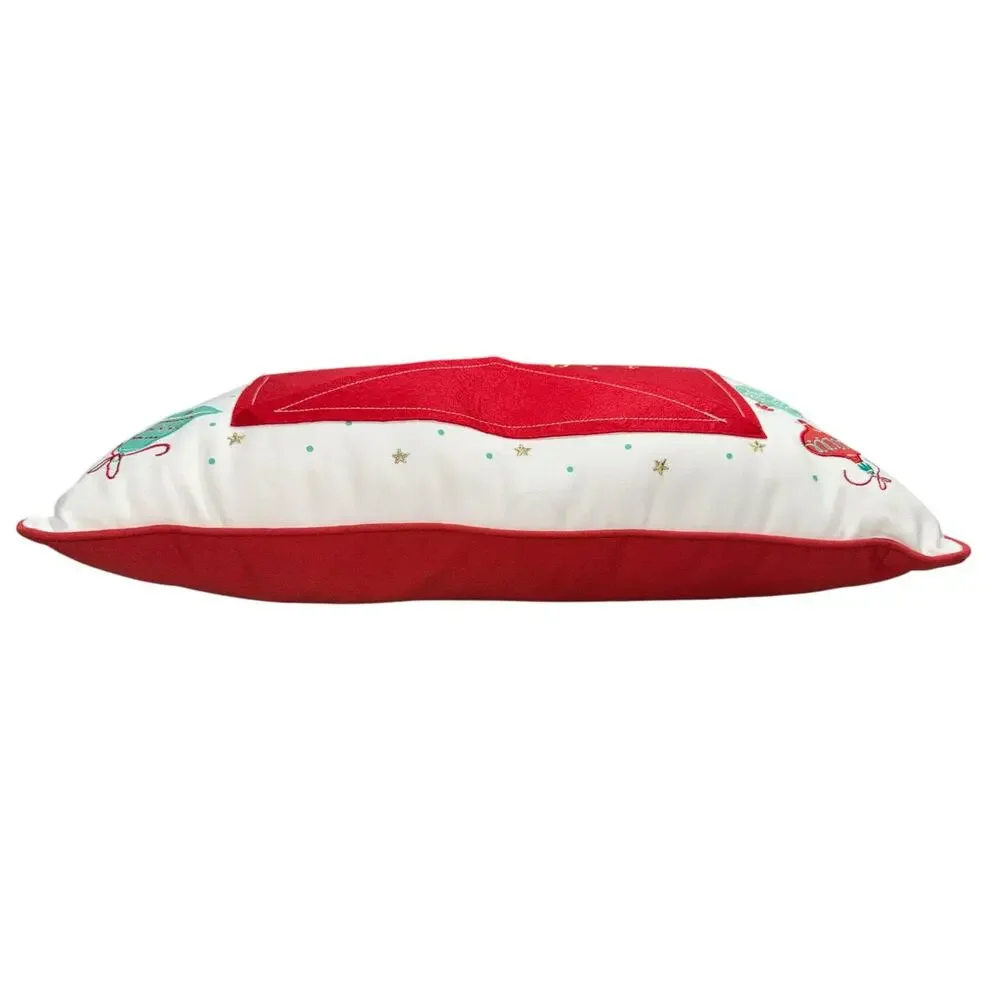 Storehouse Decorative Lumbar Pillow Letters To Santa Christmas Embroidered 12x22